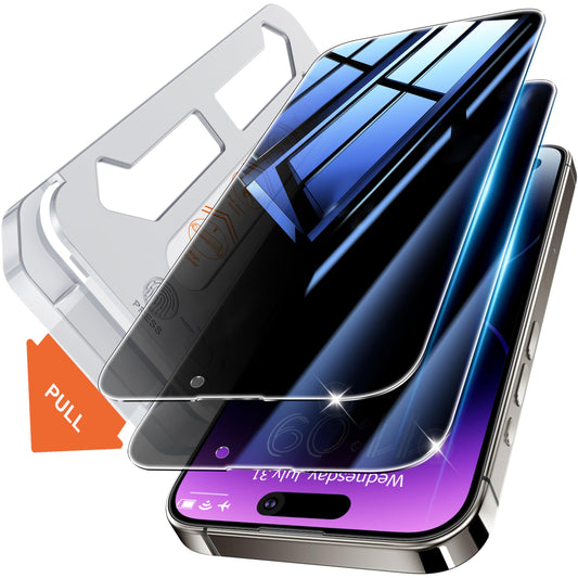 Tentoki Flash Fit Classic Privacy Glass for iPhone 14 Pro - 2 Pack