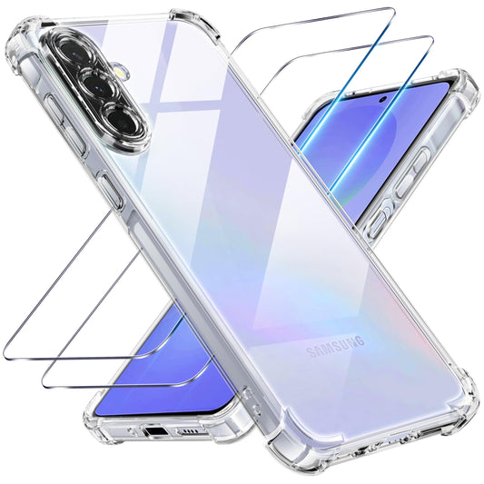 Tentoki Crystal Clear Protection Kit for Samsung Galaxy A36 5G - Case + 2 HD Glass
