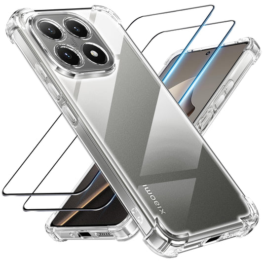 Tentoki Crystal Clear Protection Kit for Xiaomi 15T - Case + 2 HD Glass