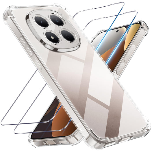 Tentoki Crystal Clear Protection Kit for Xiaomi Redmi Note 15 Pro 5G - Case + 2 HD Glass
