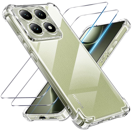 Tentoki Crystal Clear Protection Kit for Xiaomi 14t 5G - Case + 2 HD Glass