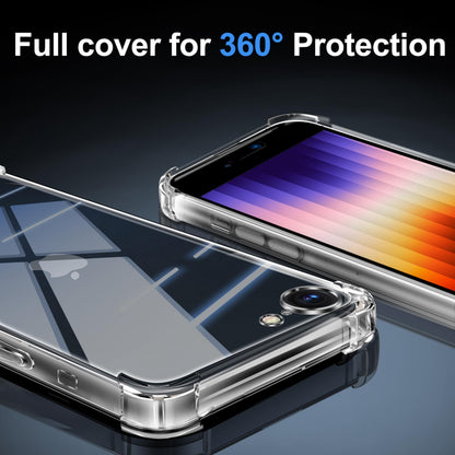 Tentoki Crystal Clear Protection Kit for iPhone SE 2020 / 2022 (iPhone SE 3 / 2)iPhone 7 / 8 - Case + 2 HD Glass