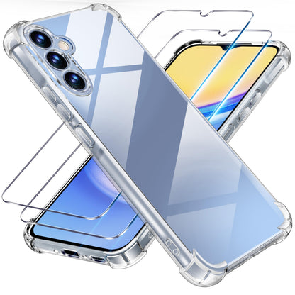 Tentoki Crystal Clear Protection Kit for Samsung Galaxy A15 5G / A15 4G - Case + 2 HD Glass