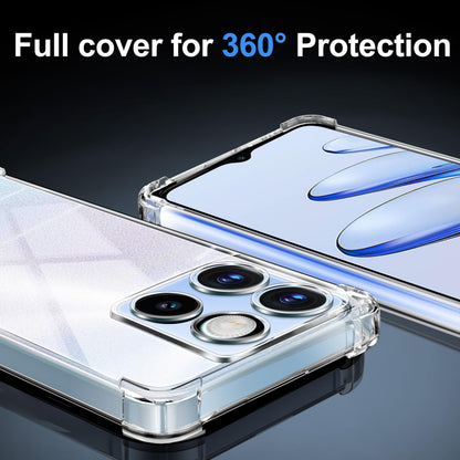 Tentoki Crystal Clear Protection Kit for Honor 70 Lite 5G / Honor X8 5G / Honor X6 5G - Case + 2 HD Glass