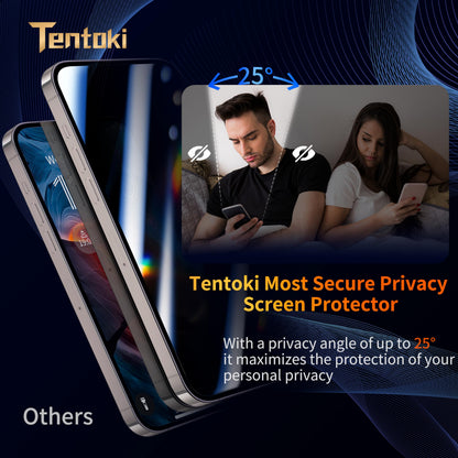 Tentoki Flash Fit Classic Privacy Glass for iPhone 15 / iPhone 16 - 2 Pack