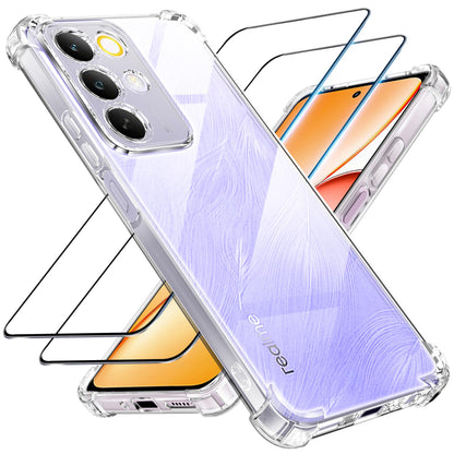 Tentoki Crystal Clear Protection Kit for Realme C85 - Case + 2 HD Glass
