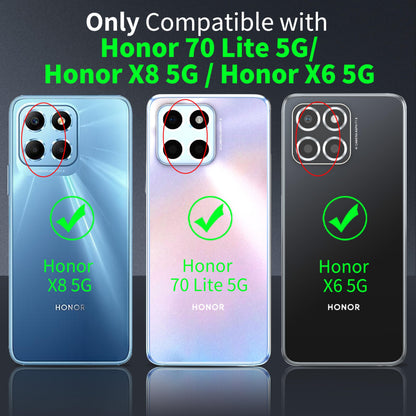 Tentoki Crystal Clear Case for Honor 70 Lite 5G / Honor X8 5G / Honor X6 5G