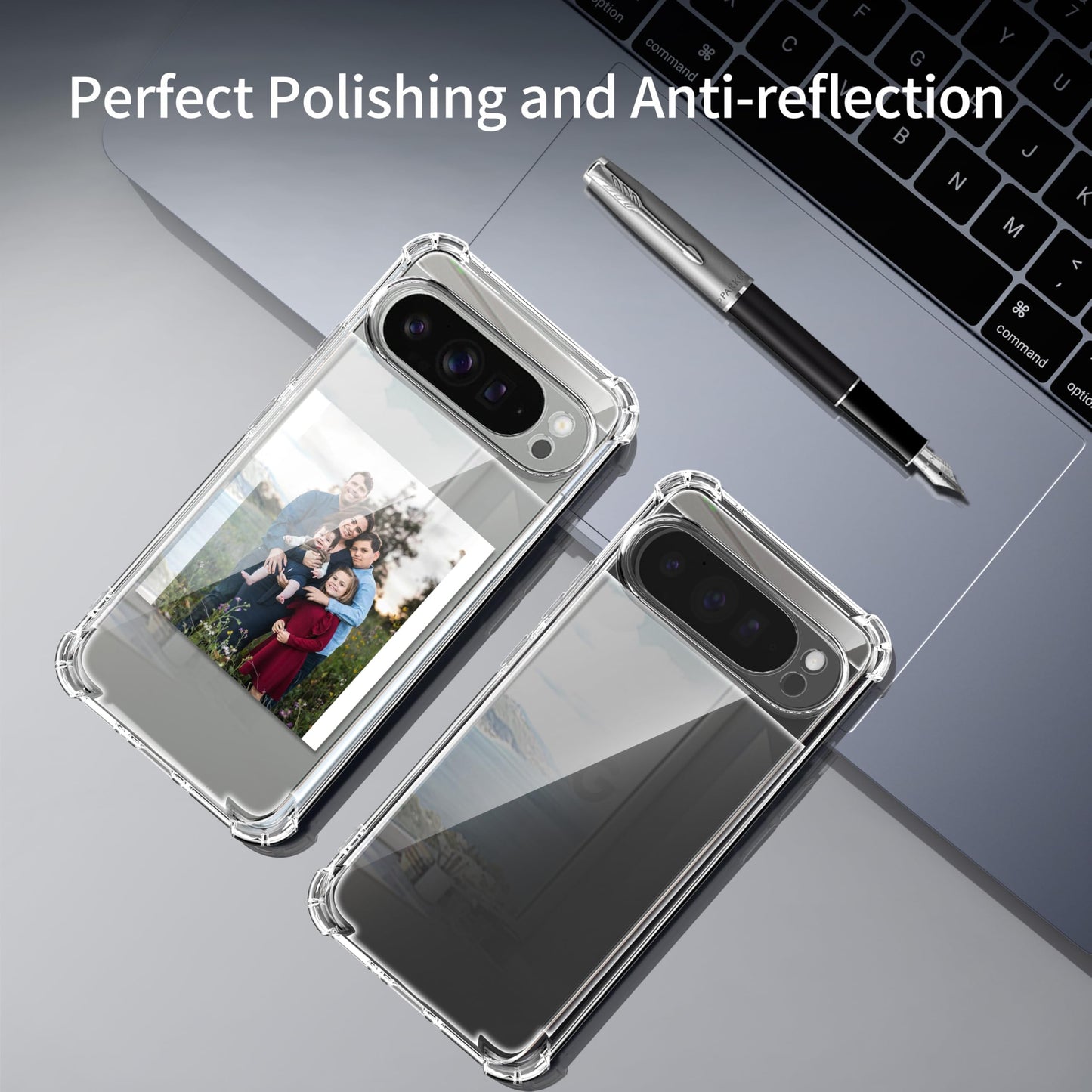 Tentoki Crystal Clear Protection Kit for Google Pixel 9 Pro XL - Case + 2 HD Glass