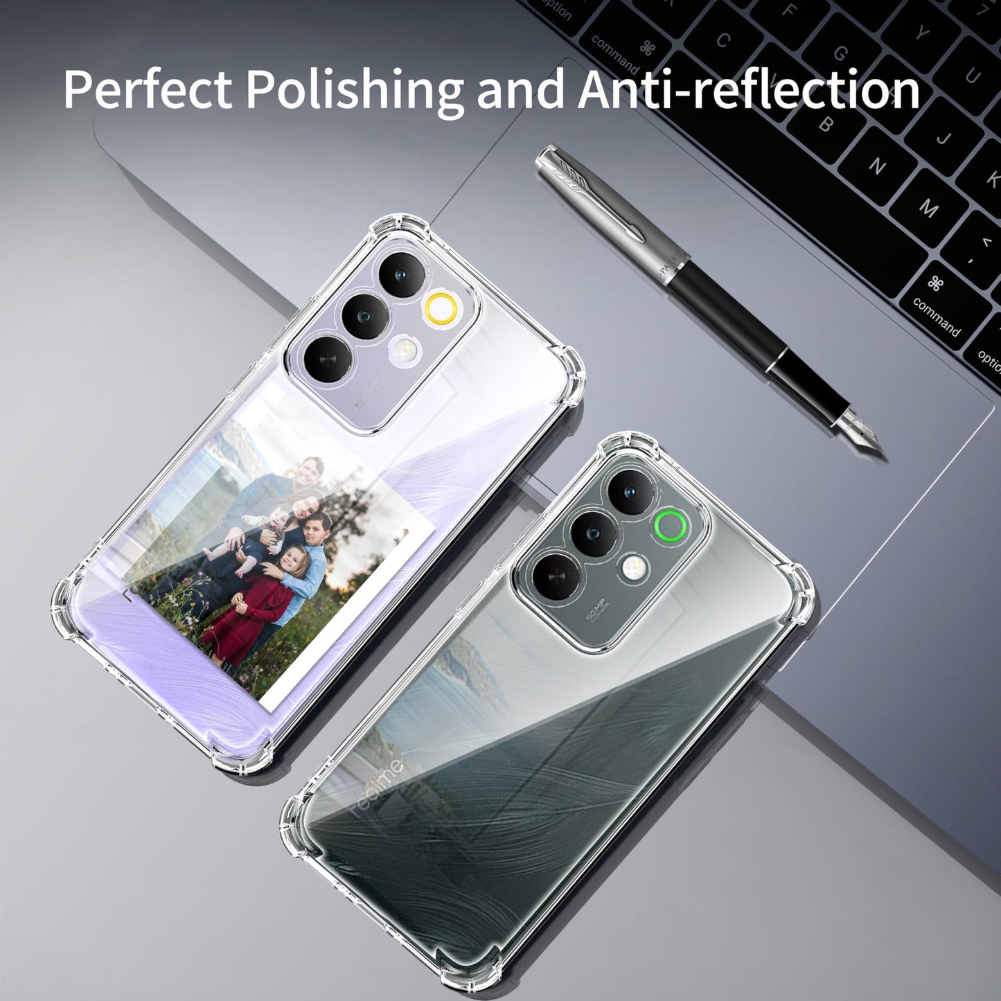 Tentoki Crystal Clear Protection Kit for Realme C85 - Case + 2 HD Glass