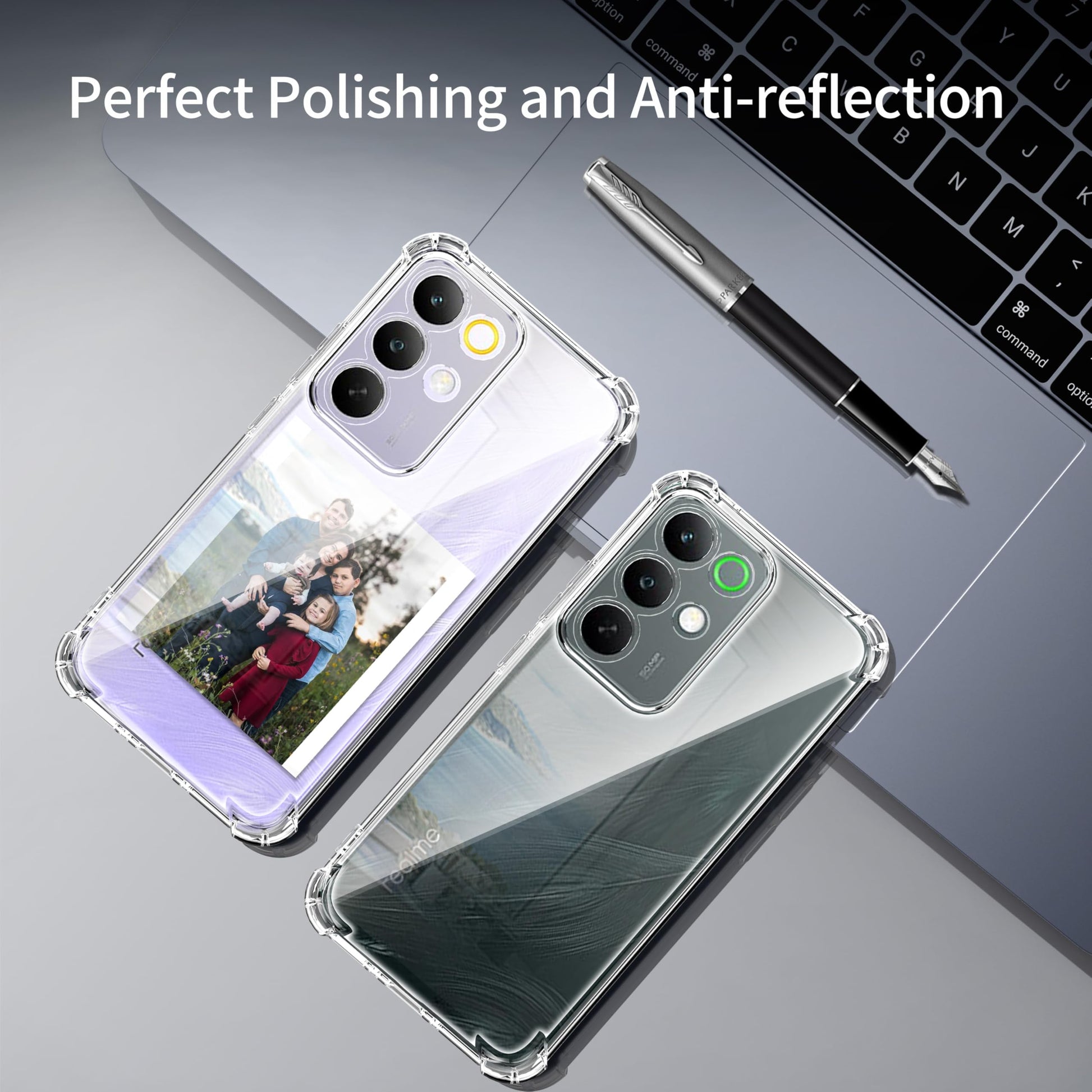 Tentoki Crystal Clear Protection Kit for Realme C85 - Case + 2 HD Glass