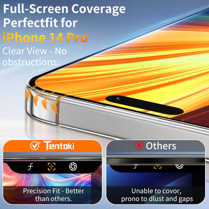 Tentoki Flash Fit Pro HD Clear Glass for iPhone 14 Pro - 2 Pack