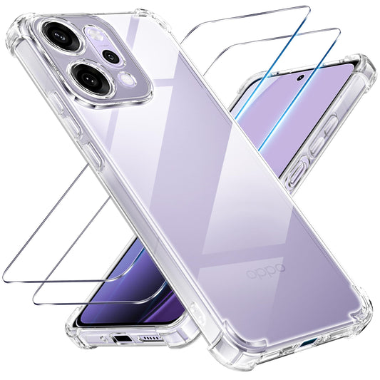 Tentoki Crystal Clear Protection Kit for Oppo Reno 14 Pro - Case + 2 HD Glass