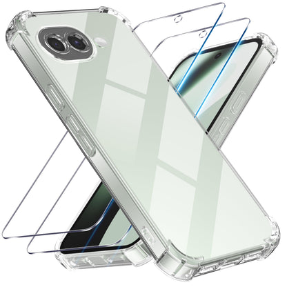 Tentoki Crystal Clear Protection Kit for Google Pixel 10a - Case + 2 HD Glass