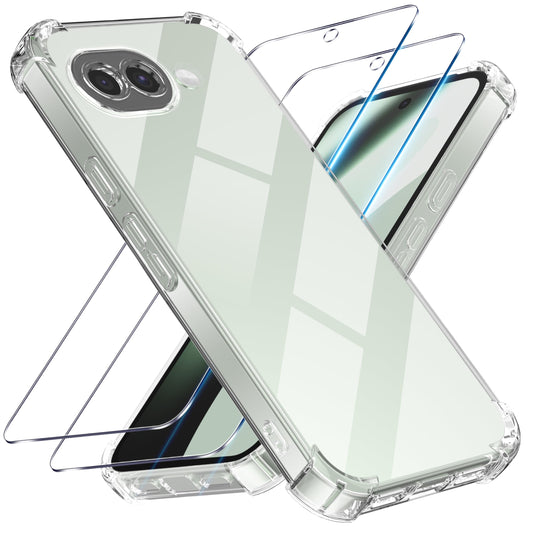 Tentoki Crystal Clear Protection Kit for Google Pixel 10a - Case + 2 HD Glass