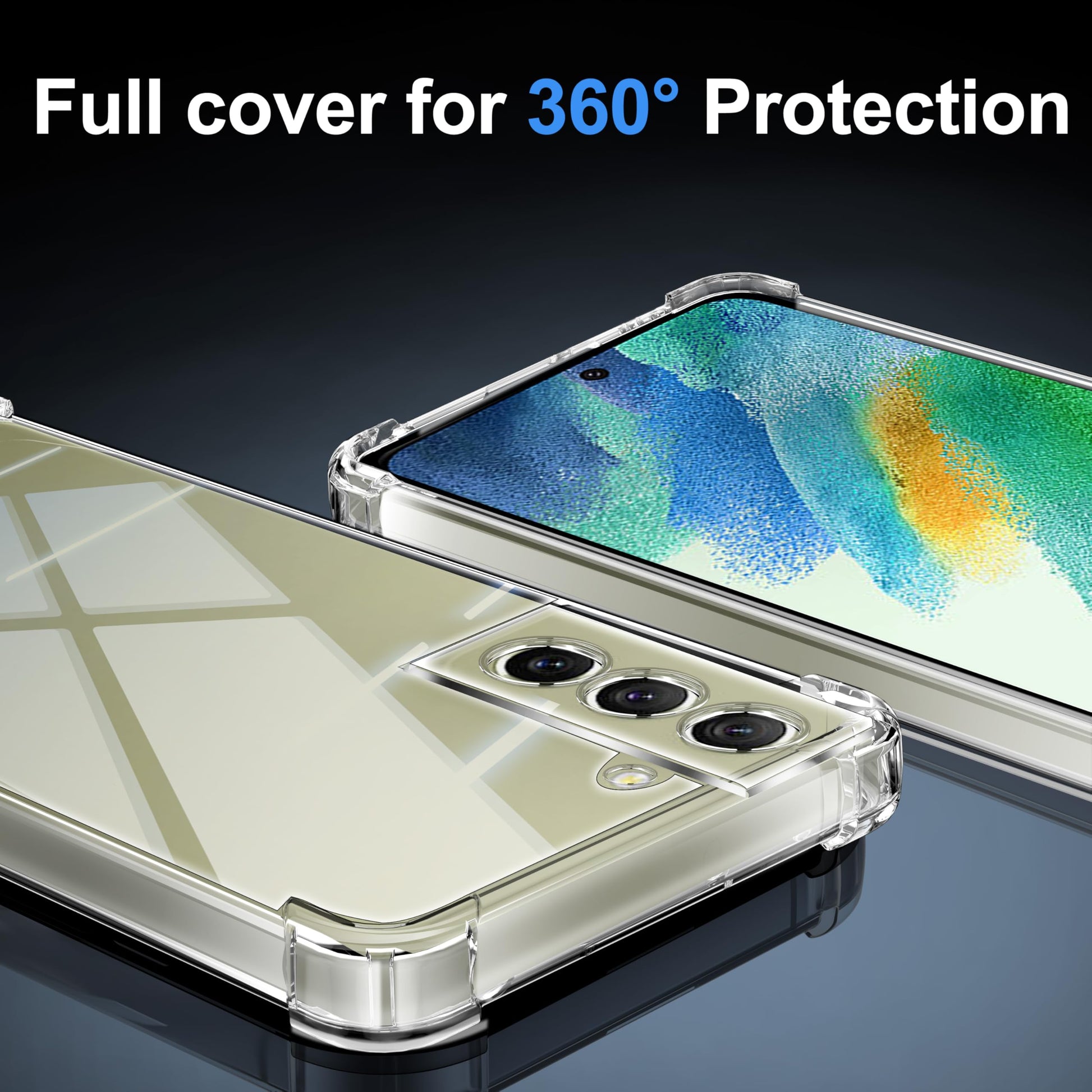 Tentoki Crystal Clear Protection Kit for Samsung Galaxy S21 FE 5G / 4G - Case + 2 HD Glass
