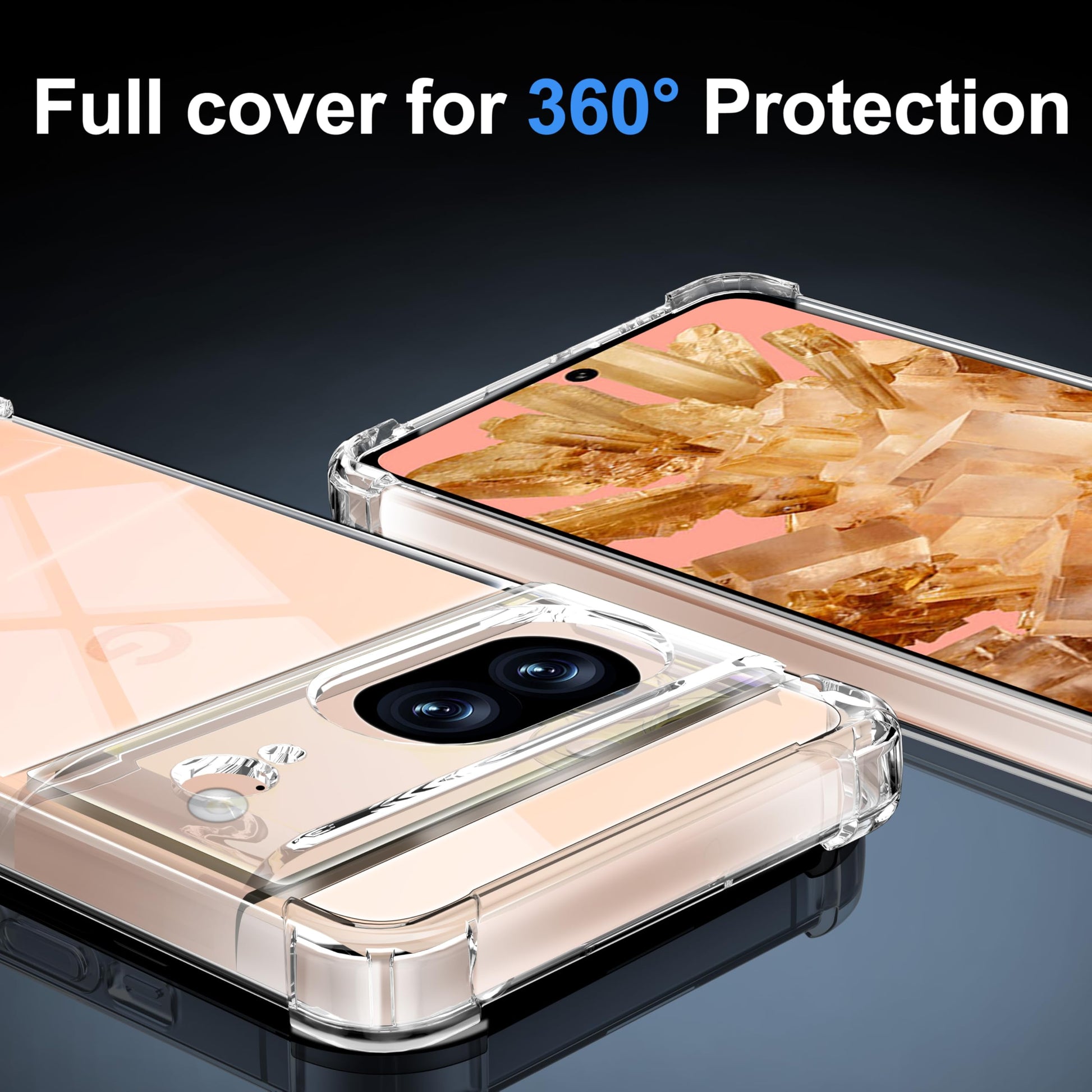 Tentoki Crystal Clear Case for Google Pixel 8