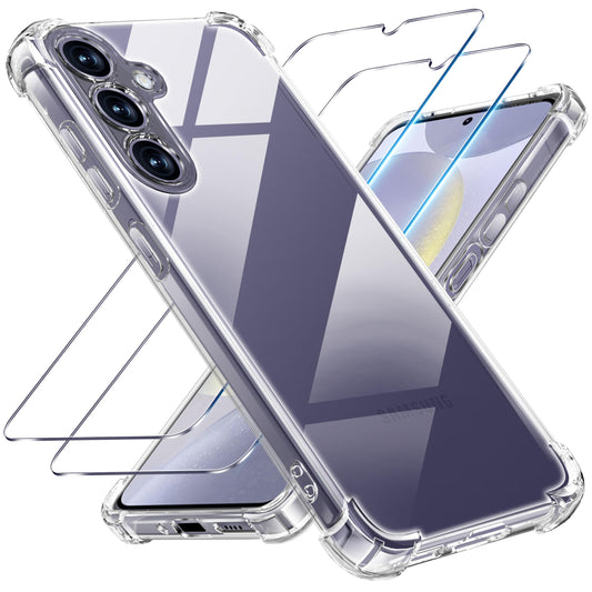 Tentoki Crystal Clear Protection Kit for Samsung Galaxy S24+ / S24Plus - Case + 2 HD Glass