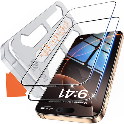 Tentoki Flash Fit Classic HD Clear Glass for iPhone 16 Pro Max - 2 Pack