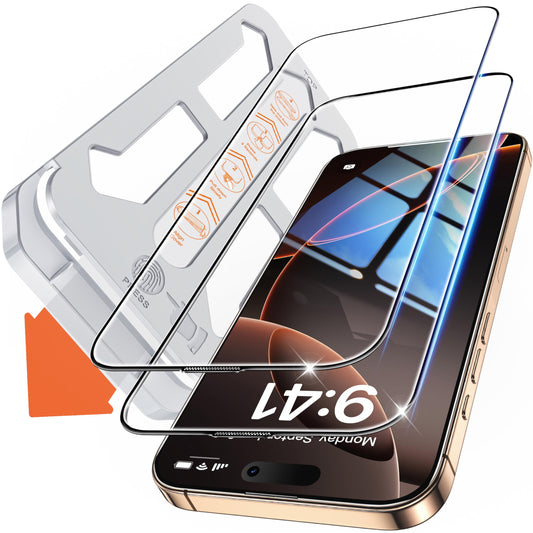 Tentoki Flash Fit Classic HD Clear Glass for iPhone 16 Pro Max - 2 Pack