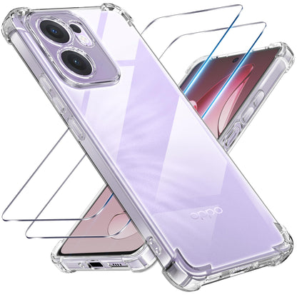 Tentoki Crystal Clear Protection Kit for OPPO Reno 13 FS 5G / 13 F 5G - Case + 2 HD Glass