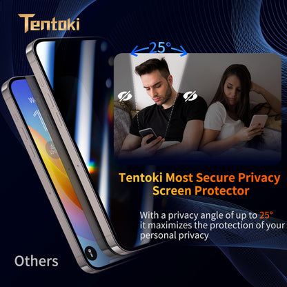Tentoki Flash Fit Classic Privacy Glass for iPhone 15 Plus / iPhone 16 Plus - 2 Pack