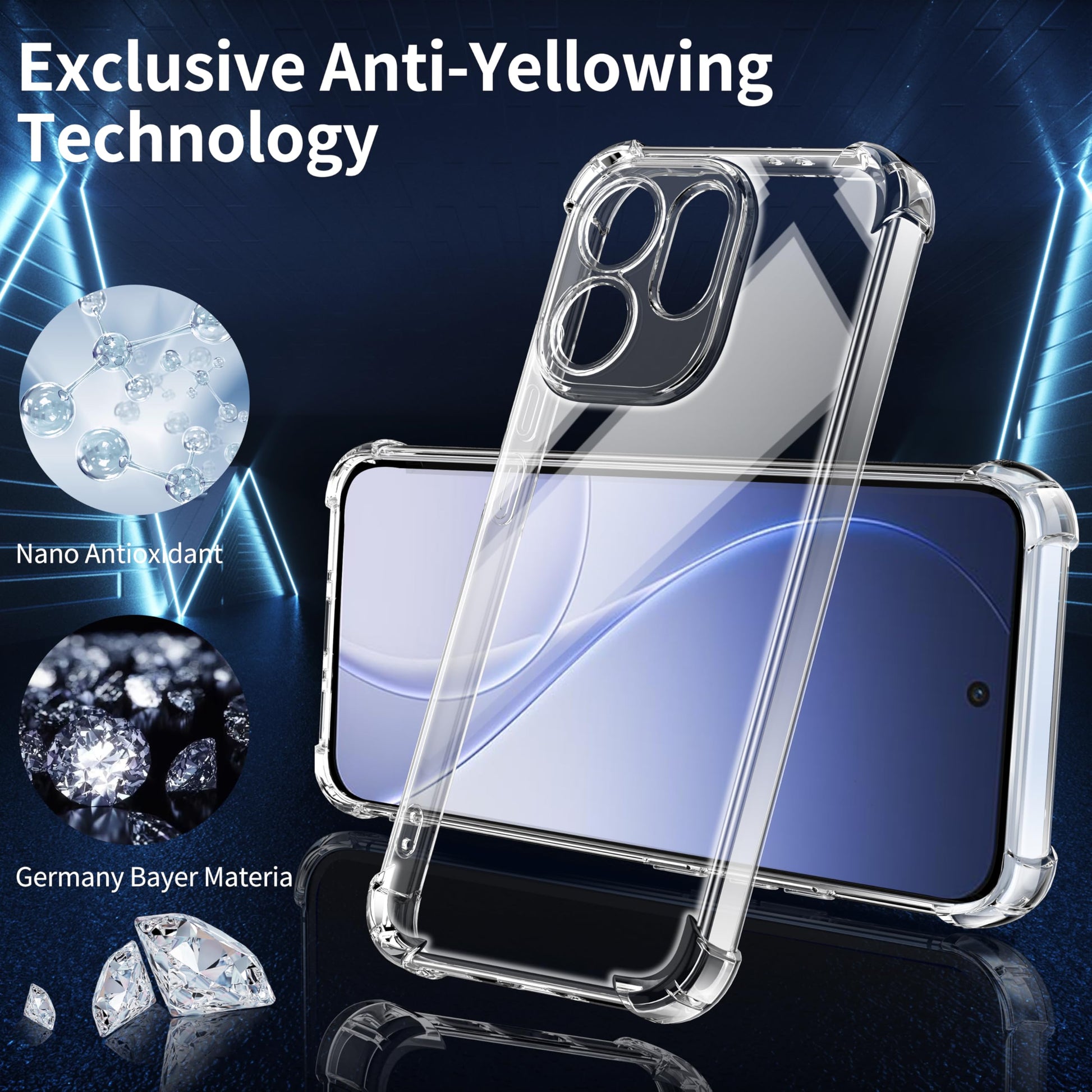 Tentoki Crystal Clear Protection Kit for OPPO Reno 15 Pro 5G 国际版 - Case + 2 HD Glass