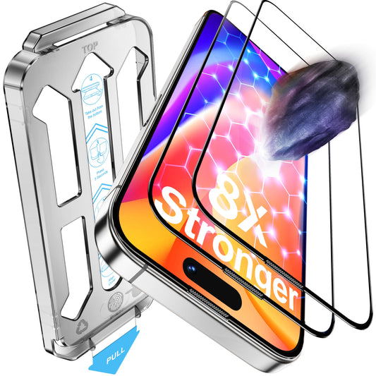 Tentoki Flash Fit Pro HD Clear Glass for iPhone 15 Pro Max - 2 Pack