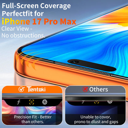 Tentoki Flash Fit Pro HD Clear Glass for iPhone 17 Pro Max - 2 Pack
