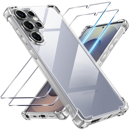 Tentoki Crystal Clear Protection Kit for Samsung Galaxy S25Ultra - Case + 2 HD Glass