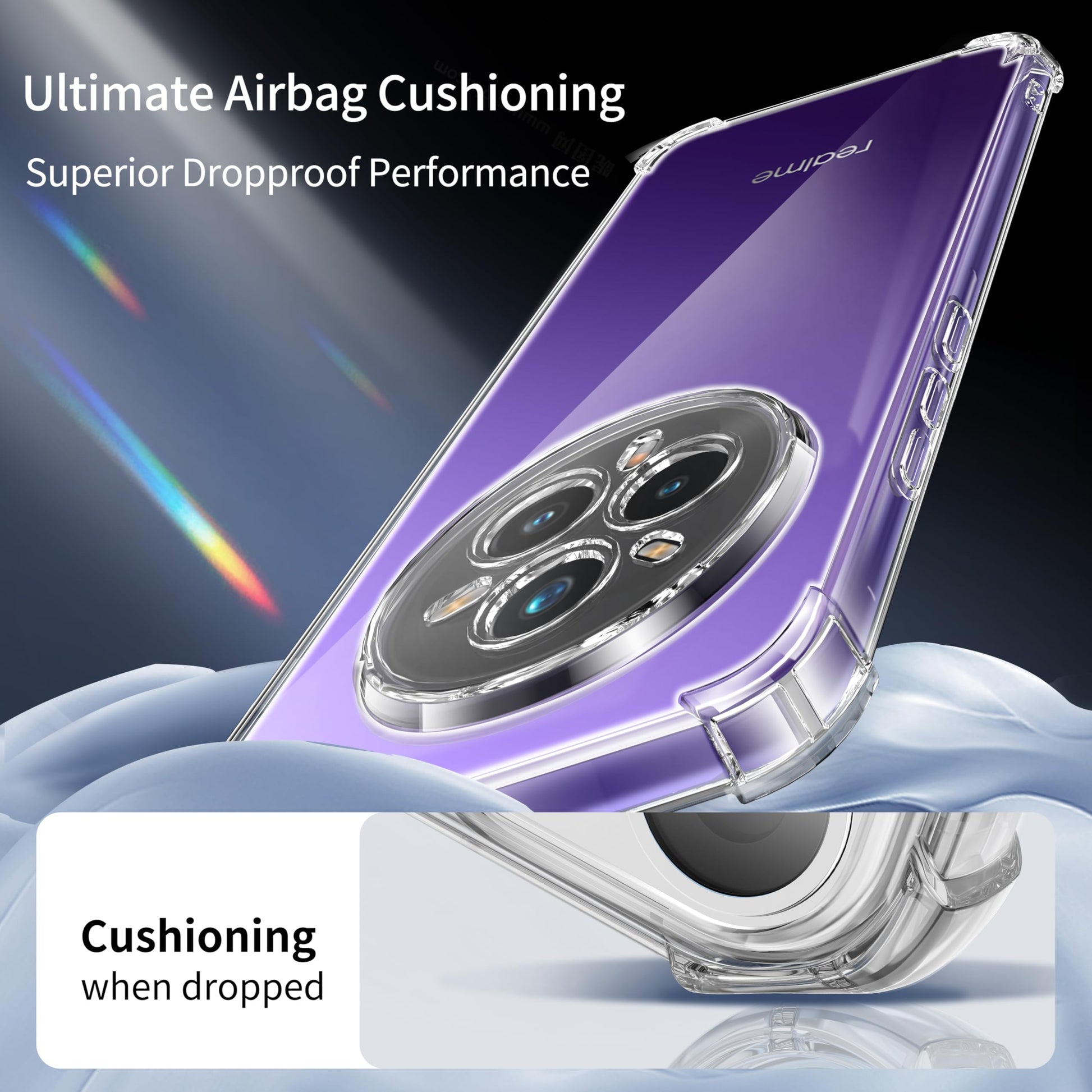 Tentoki Crystal Clear Case for Realme 14 Pro Plus