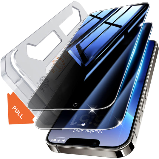Tentoki Flash Fit Classic Privacy Glass for iPhone 13 Pro Max / iPhone 14 Plus - 2 Pack