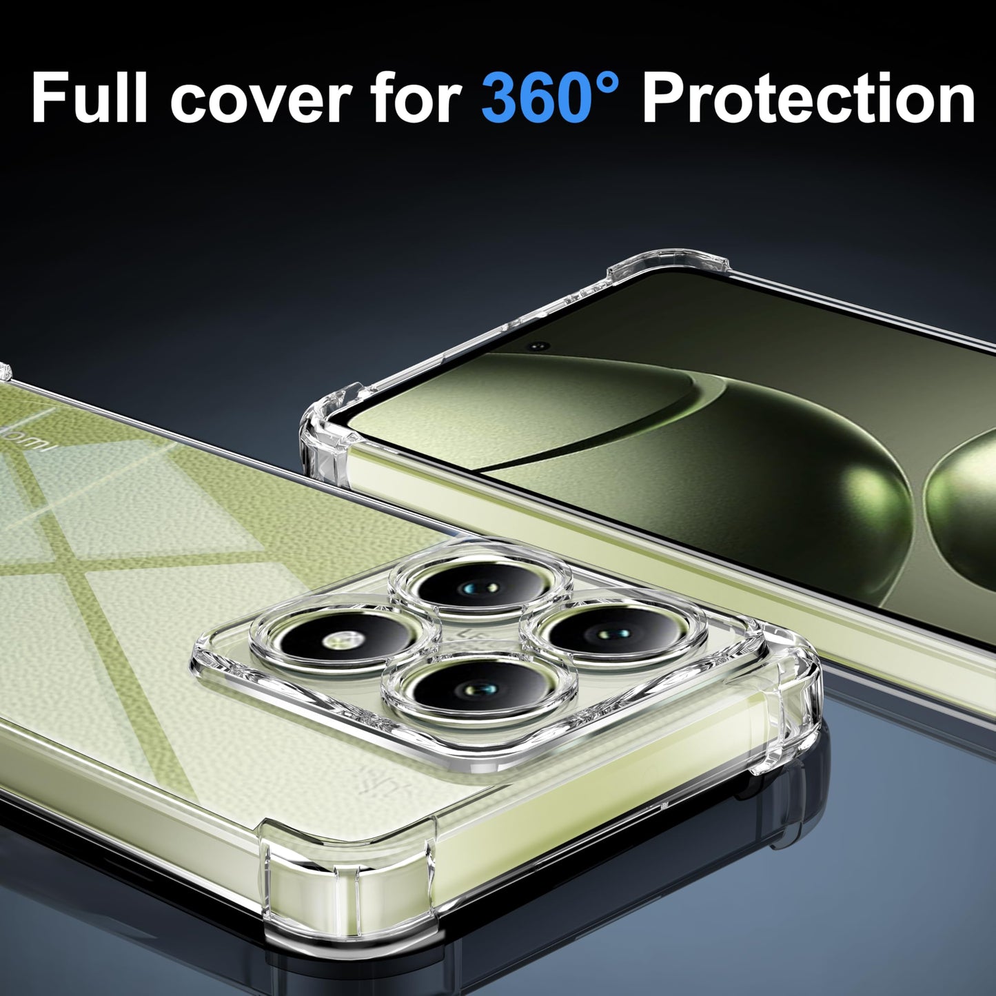 Tentoki Crystal Clear Protection Kit for Xiaomi 14t 5G - Case + 2 HD Glass