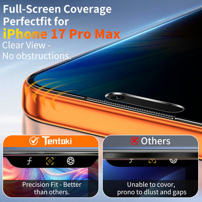 Tentoki Flash Fit Pro Privacy Glass for iPhone 17 Pro Max - 2 Pack