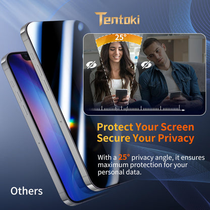 Tentoki Flash Fit Pro Privacy Glass for iPhone 13 / 13 Pro / 14 / 16e - 2 Pack