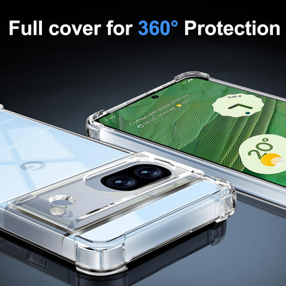 Tentoki Crystal Clear Protection Kit for Google Pixel 7a - Case + 2 HD Glass