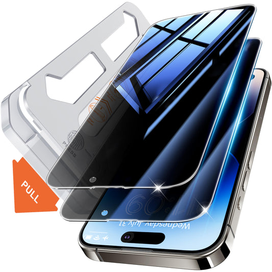 Tentoki Flash Fit Classic Privacy Glass for iPhone 14 Pro Max - 2 Pack