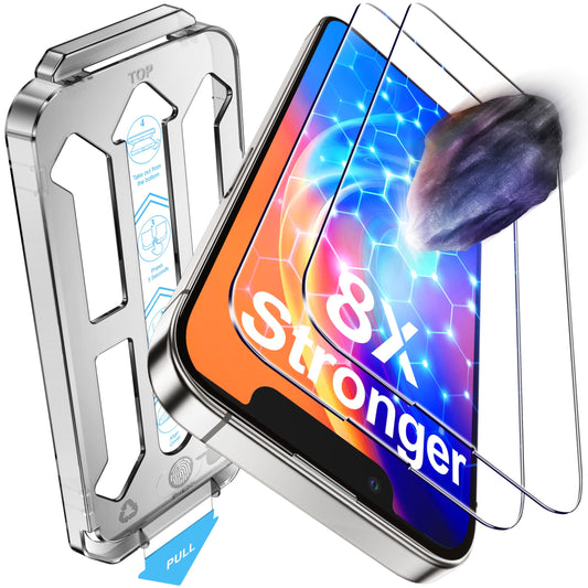 Tentoki Flash Fit Pro HD Clear Glass for iPhone 13 / 13 Pro / 14 / 16e - 2 Pack