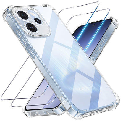 Tentoki Crystal Clear Protection Kit for OPPO Reno 15 FS 5G / 15 F 5G 国外版 - Case + 2 HD Glass