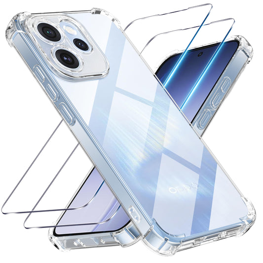 Tentoki Crystal Clear Protection Kit for OPPO Reno 15 FS 5G / 15 F 5G 国外版 - Case + 2 HD Glass