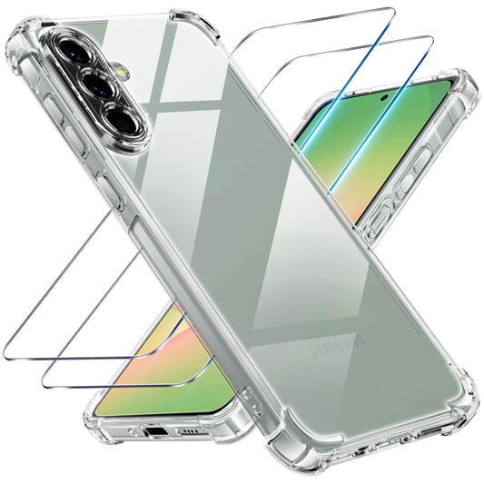 Tentoki Crystal Clear Protection Kit for Samsung Galaxy A56 5G - Case + 2 HD Glass