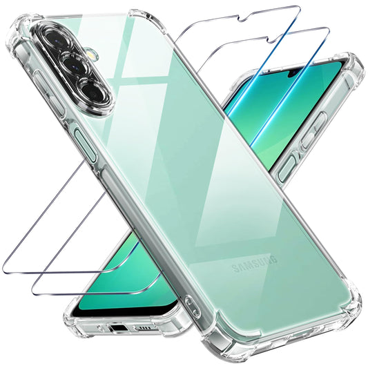 Tentoki Crystal Clear Protection Kit for Samsung Galaxy A26 5G - Case + 2 HD Glass