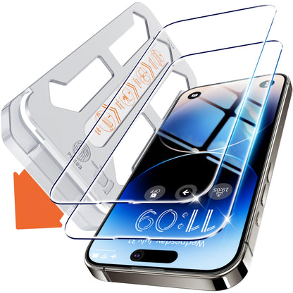 Tentoki Flash Fit Classic HD Clear Glass for iPhone 14 Pro Max - 2 Pack