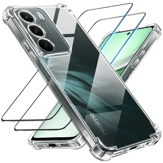 Tentoki Crystal Clear Protection Kit for Realme C71 - Case + 2 HD Glass