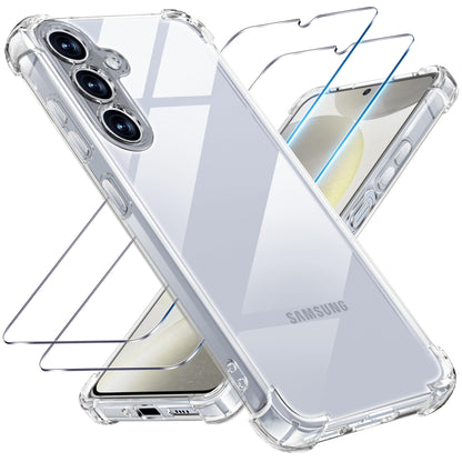 Tentoki Crystal Clear Protection Kit for Samsung Galaxy S24 5G - Case + 2 HD Glass