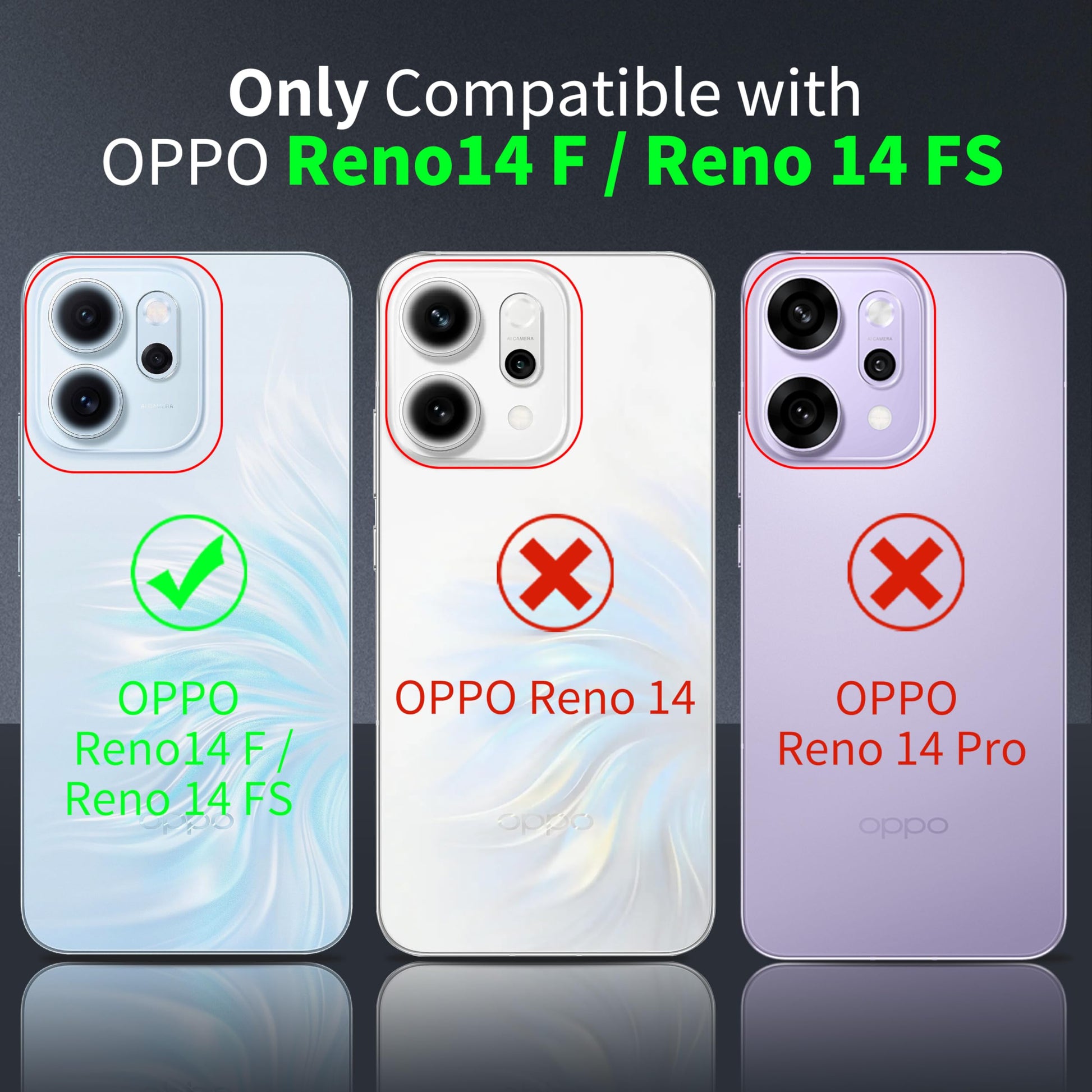 Tentoki Crystal Clear Case for Oppo Reno 14 F 5G / OPPO Reno 14 FS