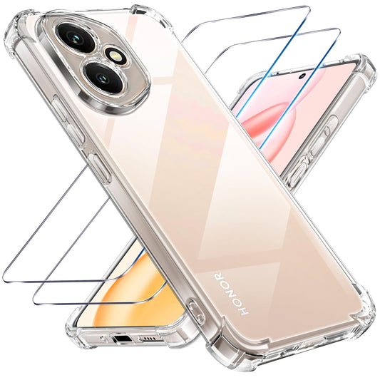 Tentoki Crystal Clear Protection Kit for Honor 400 5G 国外版 - Case + 2 HD Glass