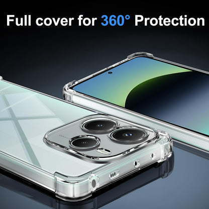 Tentoki Crystal Clear Protection Kit for Xiaomi Redmi Note 14 5G-162,4 mm* 75,7 mm* 7,99 mm， 190 g - Case + 2 HD Glass