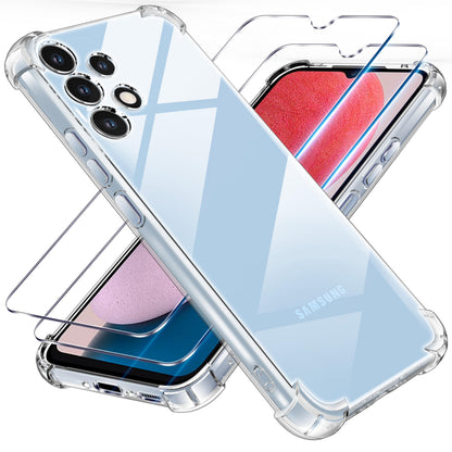 Tentoki Crystal Clear Protection Kit for Samsung Galaxy A13 4G - Case + 2 HD Glass