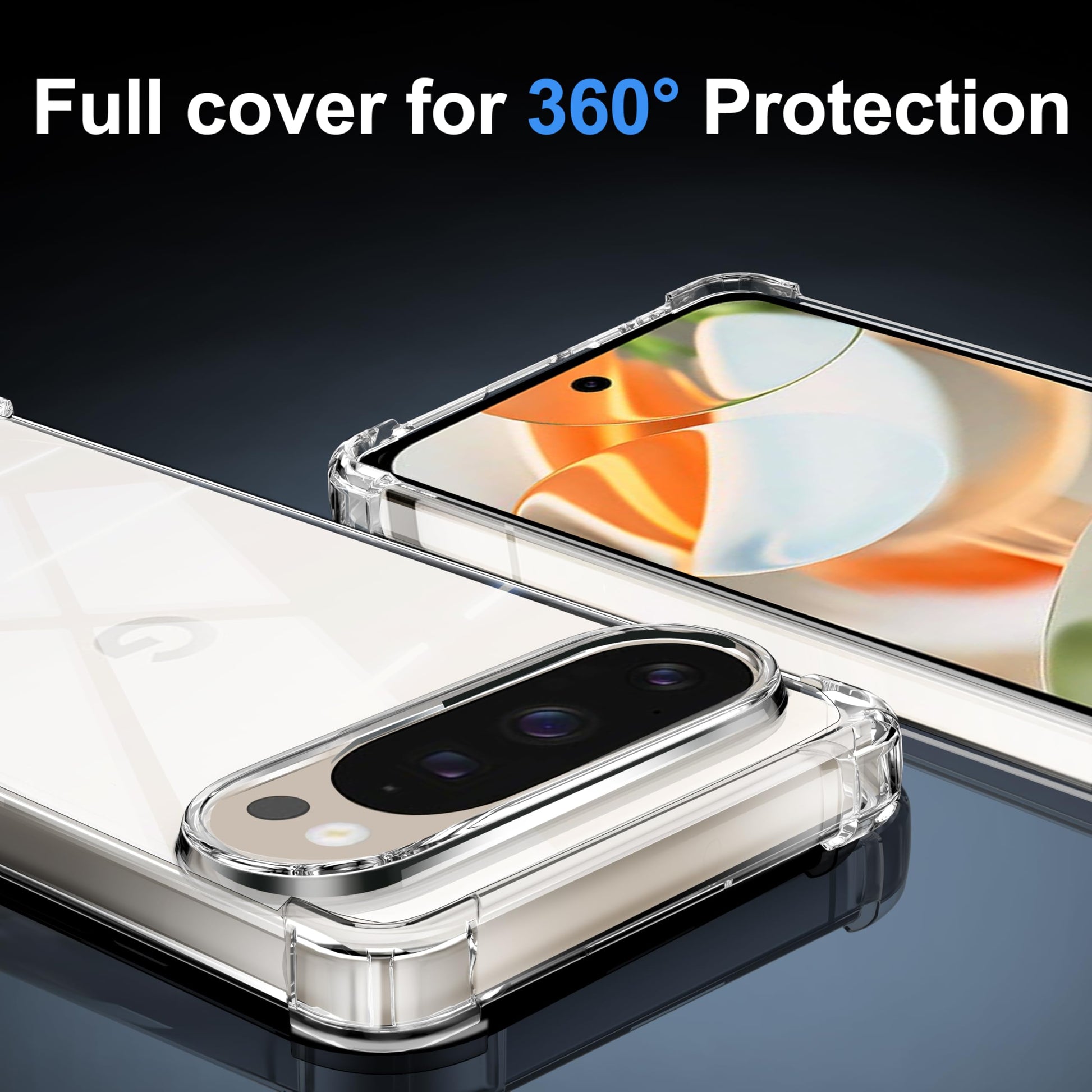 Tentoki Crystal Clear Case for Google Pixel 9 / 9 Pro