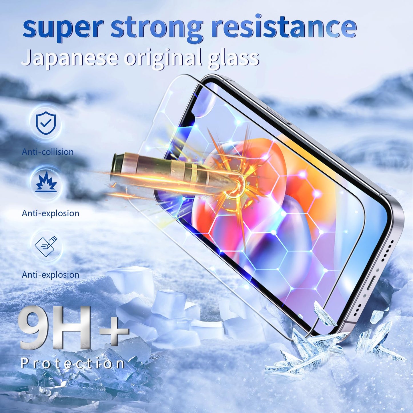 Tentoki Flash Fit Classic Anti-Blue Light Glass for iPhone 13 / 13 Pro / 14 - 2 Pack